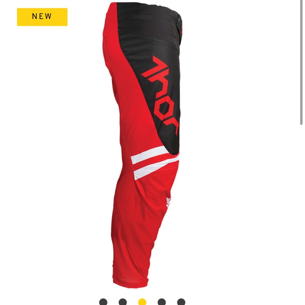 Thor PULSE CUBE Red White Moto Cross Enduro Kids Pants size 5/6 - Picture 4 of 7